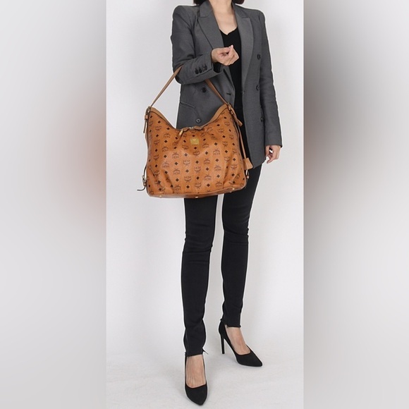 MCM Handbags - MCM Leather Visetos Shoulder Hobo Bag